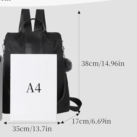 Pincnel Women Backpack/Purse Waterproof Nylon Anti Theft Rucksack - Picture 8 of 8